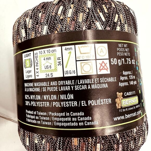 Bernat Matrix Ladder Ribbon Yarn NATURAL NETWORK Pale Pink Gold (2) Balls - Picture 4 of 8